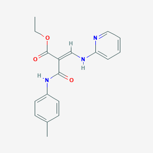 molecular formula C18H19N3O3 B222640 Ethyl (E)-2-(((4-methylphenyl)amino)carbonyl)-3-(2-pyridinylamino)-2-propenoate CAS No. 172753-05-8