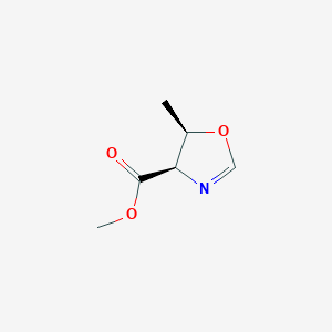 molecular formula C6H9NO3 B022267 Methyl (4R,5R)-5-methyl-4,5-dihydro-1,3-oxazole-4-carboxylate CAS No. 104320-71-0