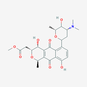 molecular formula C25H31NO9 B222744 methyl 2-[(1R,3R,4R)-6-[(4R,6R)-4-(dimethylamino)-5-hydroxy-6-methyloxan-2-yl]-4,9-dihydroxy-1-methyl-5,10-dioxo-3,4-dihydro-1H-benzo[g]isochromen-3-yl]acetate CAS No. 160523-76-2