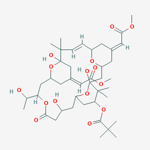 [(5Z,8E,13Z)-1,11,21-Trihydroxy-17-(1-hydroxyethyl)-5,13-bis(2-methoxy-2-oxoethylidene)-10,10,26,26-tetramethyl-19-oxo-18,27,28,29-tetraoxatetracyclo[21.3.1.13,7.111,15]nonacos-8-en-25-yl] 2,2-dimethylpropanoate