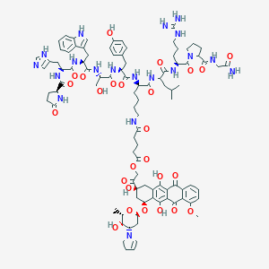 molecular formula C95H121N19O26 B222812 Luteinizing hormone-releasing factor (pig), 6-(N(6)-(5-(2-(1,2,3,4,6,11-hexahydro-2,5,12-trihydroxy-7-methoxy-6,11-dioxo-4-((2,3,6-trideoxy-3-(2,3-dihydro-1H-pyrrol-1-yl)-alpha-L-lyxo-hexopyranosyl)oxy)-2-naphthacenyl)-2-oxoethoxy)-1,5-dioxopentyl)-D-lysine)-, (2S-cis)- CAS No. 179910-83-9