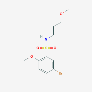molecular formula C12H18BrNO4S B222875 5-bromo-2-methoxy-N-(3-methoxypropyl)-4-methylbenzenesulfonamide 