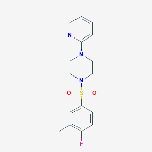 molecular formula C16H18FN3O2S B222931 1-(4-Fluoro-3-methyl-benzenesulfonyl)-4-pyridin-2-yl-piperazine 