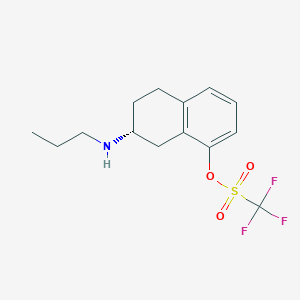 molecular formula C14H18F3NO3S B223028 8-(((Trifluoromethyl)sulfonyl)oxy)-2-(n-propylamino)tetralin CAS No. 161970-95-2