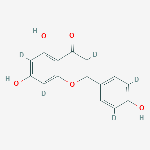 molecular formula C15H10O5 B022304 4H-1-Benzopyran-4-one-3,6,8-d3, 5,7-dihydroxy-2-(4-hydroxyphenyl-3,5-d2)- CAS No. 263711-74-6
