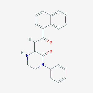 molecular formula C22H18N2O2 B223055 3-(2-(1-Naphthalenyl)-2-oxoethylidene)-1-phenylpiperazinone CAS No. 178408-30-5