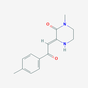 molecular formula C14H16N2O2 B223071 1-Methyl-3-(2-(4-methylphenyl)-2-oxoethylidene)piperazinone CAS No. 178408-16-7