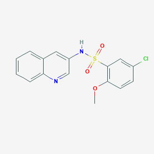 molecular formula C16H13ClN2O3S B223083 5-chloro-2-methoxy-N-quinolin-3-ylbenzenesulfonamide 