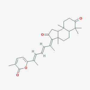 molecular formula C30H38O4 B223142 (3Z)-3a,6,6,9a-tetramethyl-3-[(3E,5E)-6-(5-methyl-6-oxopyran-2-yl)hepta-3,5-dien-2-ylidene]-4,5,5a,8,9,9b-hexahydro-1H-cyclopenta[a]naphthalene-2,7-dione CAS No. 160796-24-7