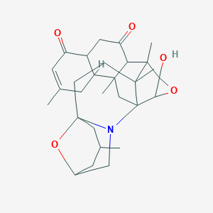 molecular formula C10H14ClNO B223265 26-Hydroxy-3,6,13,14,19-pentamethyl-25,27-dioxa-23-azaoctacyclo[11.10.3.117,21.01,14.03,12.04,9.017,23.024,26]heptacos-6-ene-8,11-dione CAS No. 164991-65-5