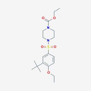 molecular formula C19H30N2O5S B223288 Ethyl 4-[(3-tert-butyl-4-ethoxyphenyl)sulfonyl]-1-piperazinecarboxylate 
