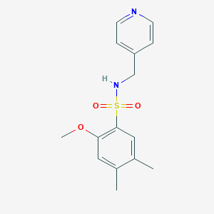 molecular formula C15H18N2O3S B223297 2-methoxy-4,5-dimethyl-N-(4-pyridinylmethyl)benzenesulfonamide 