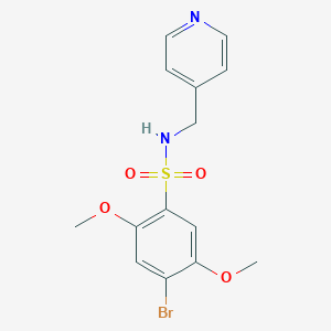 molecular formula C14H15BrN2O4S B223300 4-bromo-2,5-dimethoxy-N-(pyridin-4-ylmethyl)benzenesulfonamide 