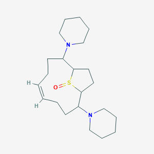 molecular formula C22H38N2OS B223351 2,9-Dipiperidino-13-thiabicyclo(8.2.1)tridec-5-ene 13-oxide CAS No. 174198-17-5