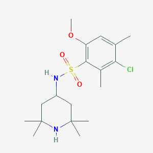 molecular formula C18H29ClN2O3S B223474 3-chloro-6-methoxy-2,4-dimethyl-N-(2,2,6,6-tetramethyl-4-piperidinyl)benzenesulfonamide 