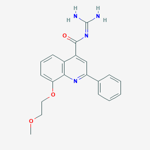 molecular formula C23H22N8OS B223484 2-[[2-Phenyl-8-(2-methoxyethoxy)quinoline-4-yl]carbonyl]guanidine CAS No. 181048-36-2
