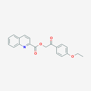 molecular formula C20H17NO4 B223522 2-(4-Ethoxyphenyl)-2-oxoethyl quinoline-2-carboxylate 