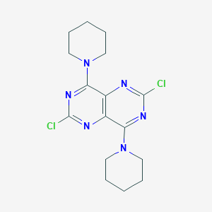 molecular formula C16H20Cl2N6 B022374 2,6-二氯-4,8-二(哌啶-1-基)嘧啶并[5,4-d]嘧啶 CAS No. 7139-02-8