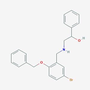 molecular formula C22H22BrNO2 B223887 2-{[2-(Benzyloxy)-5-bromobenzyl]amino}-1-phenylethanol 
