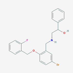 molecular formula C22H21BrFNO2 B223888 2-({5-Bromo-2-[(2-fluorobenzyl)oxy]benzyl}amino)-1-phenylethanol 