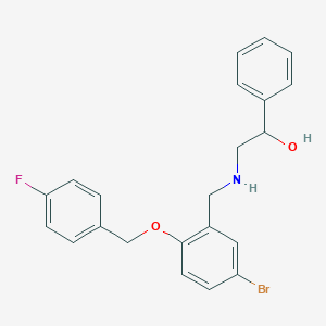 molecular formula C22H21BrFNO2 B223890 2-({5-Bromo-2-[(4-fluorobenzyl)oxy]benzyl}amino)-1-phenylethanol 