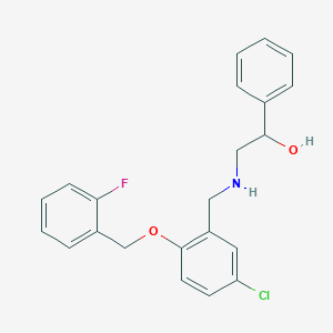 molecular formula C22H21ClFNO2 B223897 2-({5-Chloro-2-[(2-fluorobenzyl)oxy]benzyl}amino)-1-phenylethanol 