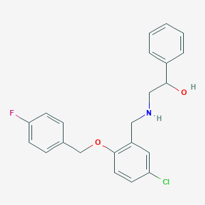 molecular formula C22H21ClFNO2 B223898 2-({5-Chloro-2-[(4-fluorobenzyl)oxy]benzyl}amino)-1-phenylethanol 