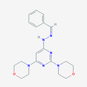 molecular formula C19H24N6O2 B224054 N-[(Z)-benzylideneamino]-2,6-dimorpholin-4-ylpyrimidin-4-amine 