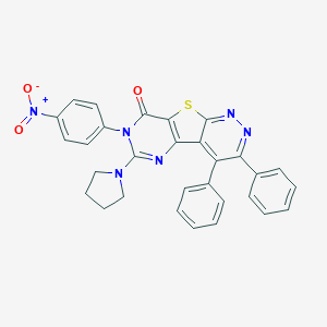 3,4-Diphenyl-6-pyrrolizino-7-(4-nitrophenyl)-1,2,5,7-tetraaza-9-thia-9H-fluoren-8(7H)-one