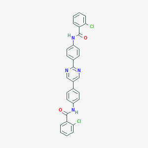 molecular formula C30H20Cl2N4O2 B224090 2-chloro-N-[4-[2-[4-[(2-chlorobenzoyl)amino]phenyl]pyrimidin-5-yl]phenyl]benzamide CAS No. 5769-42-6