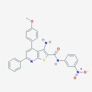 3-amino-N-{3-nitrophenyl}-4-(4-methoxyphenyl)-6-phenylthieno[2,3-b]pyridine-2-carboxamide