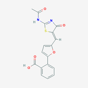 2-(5-{[2-(Acetylimino)-4-oxo-1,3-thiazolan-5-yliden]methyl}-2-furyl)benzoic acid