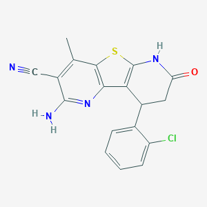 2-Amino-9-(2-chlorophenyl)-7-hydroxy-4-methyl-8,9-dihydrothieno[2,3-b:4,5-b']dipyridine-3-carbonitrile