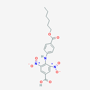 molecular formula C20H21N3O8 B224123 4-{4-[(Hexyloxy)carbonyl]anilino}-3,5-bisnitrobenzoic acid 