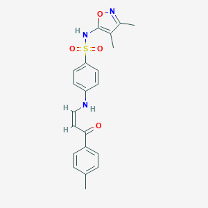 molecular formula C21H21N3O4S B224129 N-(3,4-dimethyl-5-isoxazolyl)-4-{[3-(4-methylphenyl)-3-oxo-1-propenyl]amino}benzenesulfonamide 