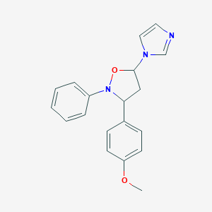 molecular formula C19H19N3O2 B224136 5-Imidazol-1-yl-3-(4-methoxyphenyl)-2-phenyl-1,2-oxazolidine 