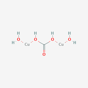 molecular formula CH6Cu2O5 B224170 Malachite (Cu2(CO3)(OH)2) CAS No. 1319-53-5