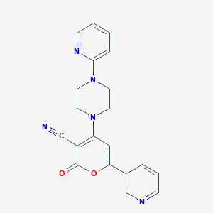 2-oxo-6-(3-pyridinyl)-4-[4-(2-pyridinyl)-1-piperazinyl]-2H-pyran-3-carbonitrile