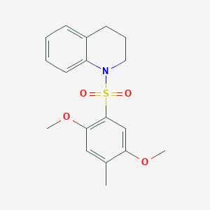 molecular formula C18H21NO4S B224741 1-[(2,5-Dimethoxy-4-methylphenyl)sulfonyl]-1,2,3,4-tetrahydroquinoline 