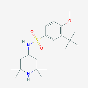 molecular formula C20H34N2O3S B224749 3-tert-butyl-4-methoxy-N-(2,2,6,6-tetramethyl-4-piperidinyl)benzenesulfonamide 