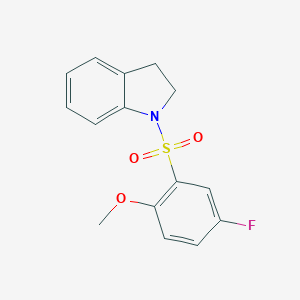 molecular formula C15H14FNO3S B224775 1-[(5-Fluoro-2-methoxyphenyl)sulfonyl]indoline 
