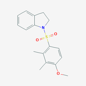 molecular formula C17H19NO3S B224781 1-(4-methoxy-2,3-dimethylbenzenesulfonyl)-2,3-dihydro-1H-indole 
