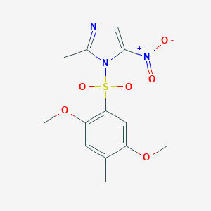 molecular formula C13H15N3O6S B224833 1-[(2,5-dimethoxy-4-methylphenyl)sulfonyl]-5-nitro-2-methyl-1H-imidazole 