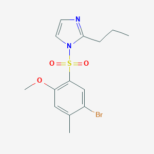molecular formula C14H17BrN2O3S B224854 1-[(5-bromo-2-methoxy-4-methylphenyl)sulfonyl]-2-propyl-1H-imidazole 