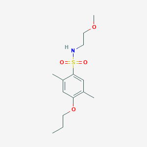 molecular formula C14H23NO4S B224861 N-(2-methoxyethyl)-2,5-dimethyl-4-propoxybenzenesulfonamide 