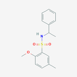 molecular formula C16H19NO3S B224886 2-methoxy-5-methyl-N-(1-phenylethyl)benzenesulfonamide 