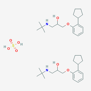 molecular formula C36H60N2O8S B022489 2-Propanol, 1-(2-cyclopentylphenoxy)-3-((1,1-dimethylethyl)amino)-, sulfate (2:1) CAS No. 103437-28-1