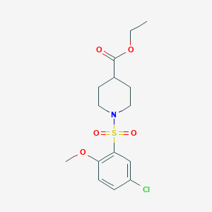 molecular formula C15H20ClNO5S B224970 1-(5-Chloro-2-methoxy-benzenesulfonyl)-piperidine-4-carboxylic acid ethyl ester 