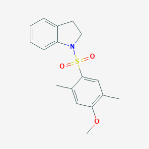 molecular formula C17H19NO3S B224975 1-(4-methoxy-2,5-dimethylbenzenesulfonyl)-2,3-dihydro-1H-indole 