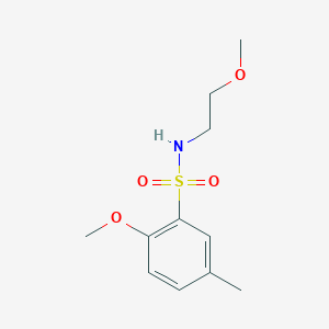 molecular formula C11H17NO4S B225078 2-methoxy-N-(2-methoxyethyl)-5-methylbenzenesulfonamide 